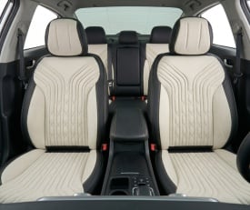 Set huse scaune auto compatibil Toyota Rav4 2006-2012, fata-spate, material textil negru cu crem