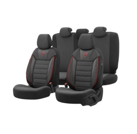 Set huse scaune auto compatibil VW Amarok 2010-2022, scaune standard, fata-spate, Otom Luxury, Toro Sport Design, material textil cu piele ecologica
