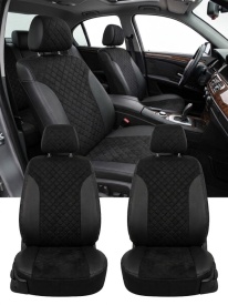 Set huse scaune auto, dedicate BMW seria 5 E60 2003-2010, piele ecologica cu textil, negru - Img 2