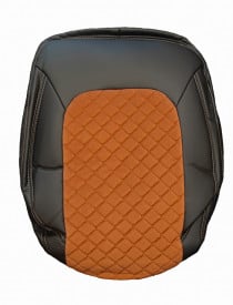 Set huse scaune auto, dedicate Dacia Duster II 2018-> piele ecologica cu textil, negru cu maro - Img 1