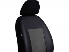Set huse scaune auto, dedicate Opel Zafira B 2005-2011, piele ecologica cu alcantara, negru cu gri - Img 4