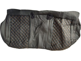 Set huse scaune auto, dedicate VW Passat B8 2015->, piele ecologica neagra si cusaturi maro in romb, Lichidare stoc! - Img 6