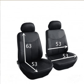 Set huse scaune auto, universale, fata 1+1, Negru cu rosu, piele ecologica - Img 2