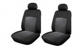 Set huse scaune auto, universale, fata 2 locuri, Negru cu gri, jacqard