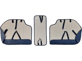 Set huse scaune auto universale, piele ecologica negru cu maro, fata-spate - Img 3