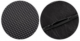Set huse scaune autoutilitara 2+1 pentru fata culoare negru cu gri, piele ecologica cu textil - Img 4