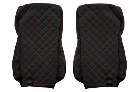 Set huse scaune camion compatibil cu DAF XF105 2012-> euro 6, Negru, piele ecologica cu velur - Img 3