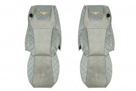 Set huse scaune camion compatibil cu DAF XF105 XF106 2012-> euro 6, Negru cu gri, piele ecologica cu velur - Img 4