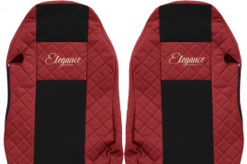 Set huse scaune camion compatibil cu MAN TGX 2007-2020, negru cu rosu, piele ecologica cu velur, scaun sofer normal - Img 3