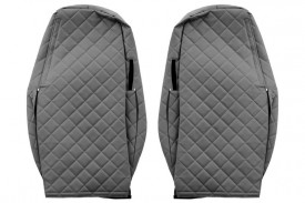 Set huse scaune camion compatibil cu VOLVO FH4 2013->, Negru cu gri, piele ecologica cu velur - Img 4