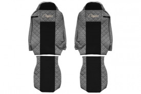 Set huse scaune camion compatibile cu IVECO STRALIS 2002-> GRI, piele ecologica cu velur