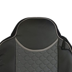 Set huse scaune camion compatibile cu MAN TGX 2007-2021, piele ecologica negru cu gri - Img 3