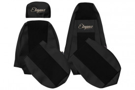 Set huse scaune camion compatibile cu SCANIA Seria P G R T 2003-2016, negru, piele ecologica cu velur