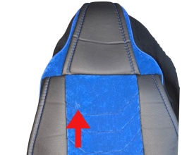 Set huse scaune camion compatibile MAN TGX 2007-2021 piele ecologica cu catifea, negru cu albastru, Produs Deteriorat - Img 4