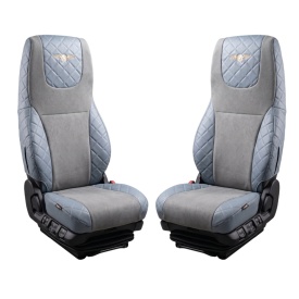 Set huse scaune camion DAF XF105 XF106 2012-> euro 6, culoare gri, piele ecologica cu velur
