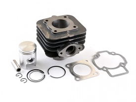 Set motor , cilindru , piston, segmenti si set garnituri 2T , capacitate 50cc compatibil cu Piaggio/Gilera Ac 2T Typhoon/Zip/Vespa/Liberty,