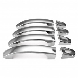 Set ornamente cromate manere portiere compatibile VW CADDY 2004-2015, 2015-2021, pentru 4 manere - Img 3