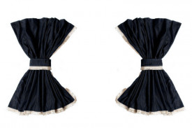 Set perdele cabina camion, universal compatibil cu MAN, culoare negru - Img 5
