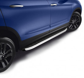 Set praguri trepte laterale cu suporti compatibil Isuzu D-Max 2007-2012, EVO Design, negru cu margine cromata - Img 3