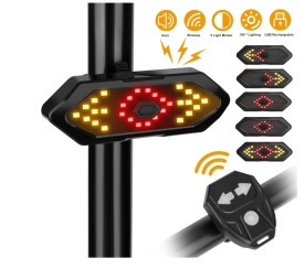 Set semnalizatoare pentru bicicleta, trotineta cu claxon inclus, incarcare USB, 5 moduri de iluminare, rezistenta la apa si praf IP65, instalare usoara - Img 1