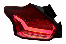 Stopuri Full LED BAR compatibil cu Ford Focus MK 3 Hatchback Facelift 2015-2018 Cu Semnalizare Dinamica Rosu - Img 5