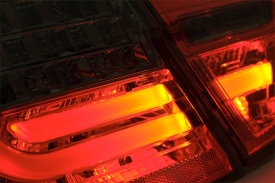 Stopuri LED Light Bar LCI Design compatibil cu BMW E90 Seria 3 Limuzina 2005-2008 Rosu Fumuriu - Img 6