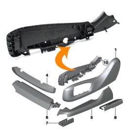 Suport capac suport scaun compatibil pentru BMW Seria 5 F10 F11 2013-2018, X5 F15 2013-, X6 F16 2014-, Seria 5 G30 G31 2016-, Dreapta - Img 4