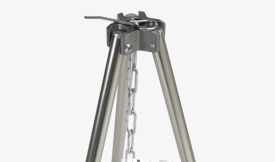Trepied telescopic din aluminiu, pentru gatit la ceaun la foc de tabara, inaltime maxima 116 cm, Easy Camp Campfire Aluminum Tripod - Img 2