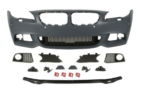 Bara auto fata compatibil cu BMW seria 5 F10 F11 pachet M 2009-2013, cu PDC, cu gauri pentru spalator de faruri