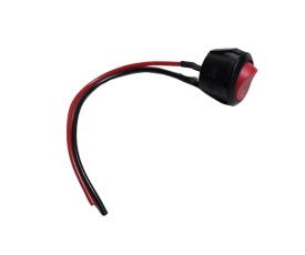 Buton comutator 2 pozitii, On Off, cu fire, rosu 2 picioare 12V 24V, bucata - Img 2