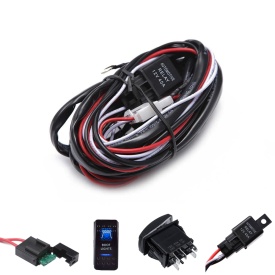 Cablaj cu buton auto incastrabil, cu LED, 12V, Pentru LED Bar sau proiector auto - Img 3
