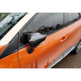 Capace oglinda compatibile cu Renault Clio IV 2012-2019, Renault Captur 2013-2019 Negru lucios Batman Style - Img 2