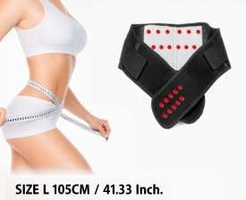 Centura lombara, ajustabila, unisex, cu turmalina si magneti, masura L, 105 cm, culoare negru - Img 6