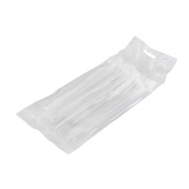 Coliere bride nailon plastic 4.8 x 200 mm, 100 bucati, culoare alb