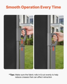 Copertina laterala retractabila, paravan lateral retractabil pentru terasa 180x300 cm cu tesstură din poliester 180 g/m², paravan de soare impermeabil, separator de camera pentru gradina, balcon, piscine, terasa, negru - Img 5