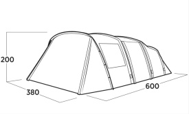 Cort camping gonflabil, tip tunel, Easy Camp Kullen 6 Air, 600x380x200 cm, pentru 6 persoane - Img 10