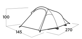 Cort camping pentru 2 persoane, Lxlxh 270x145x100 mm, Easy Camp Reindal 2 - Img 7