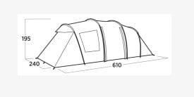 Cort camping tip tunel Easy Camp Tent Leka Twin 6, 610x240x195 cm, pentru 6 persoane - Img 7