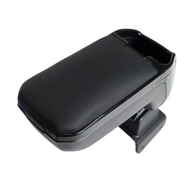 Cotiera auto neagra cu buzunar compatibila Skoda Fabia II 2007-2014, piele ecologica - Img 2
