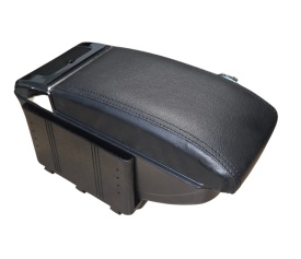 Cotiera universala Premium Luxury, cu inaltime ajustabila, interior capitonat si iluminat, porturi USB si suport pahar, piele ecologica