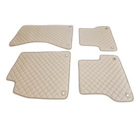 Covorase auto, mochete auto piele ecologica compatibile Audi A6 C7 2011-2018, culoare bej - Img 4