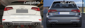Difuzor Bara Spate compatibil cu AUDI A3 8V Facelift Hatchback Sportback 2016-2018 S3 Design pentru Bara Standard - Img 8