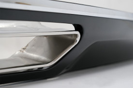 Difuzor Bara Spate compatibil cu AUDI A6 C7 4G FL 2010-2014 Ornamente Evacuare Design Negru Lucios - Img 3