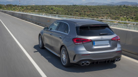 Difuzor Bara Spate compatibil cu Mercedes A-Class W177 Hatchback 2018-> Evacuari Crom - Img 8