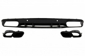 Difuzor Bara Spate compatibil cu MERCEDES C-Class C205 A205 Coupe Cabriolet 2014-2019 Facelift C63S Design Negru - Img 2
