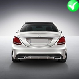 Difuzor Bara Spate compatibil cu MERCEDES C-Class W205 2014-2020 C63 Design doar pentru Sport Package Negru - Img 5