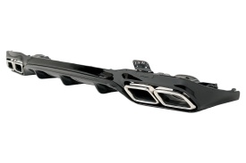 Difuzor Bara Spate cu Ornamente Toba Crom compatibil cu Mercedes E-Class W213 Sport Line 2016-2019 E63 Design - Img 6