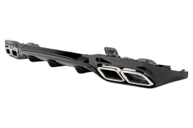 Difuzor Bara Spate cu Ornamente Toba Crom compatibil Mercedes E-Class W213 Sport Line 2016-2019 E63 Design - Img 7