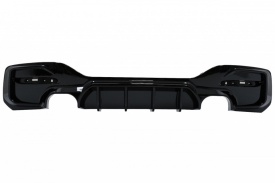 Difuzor Bara Spate Evacuare Dubla Negru Lucios compatibil BMW Seria 1 F20 F21 LCI 2015-2019 - Img 1