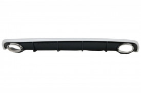 Difuzor Bara Spate si Ornamente Evacuare compatibil cu AUDI A6 C7 4G Limousine Avant (2011-2014) RS6 Design - Img 1